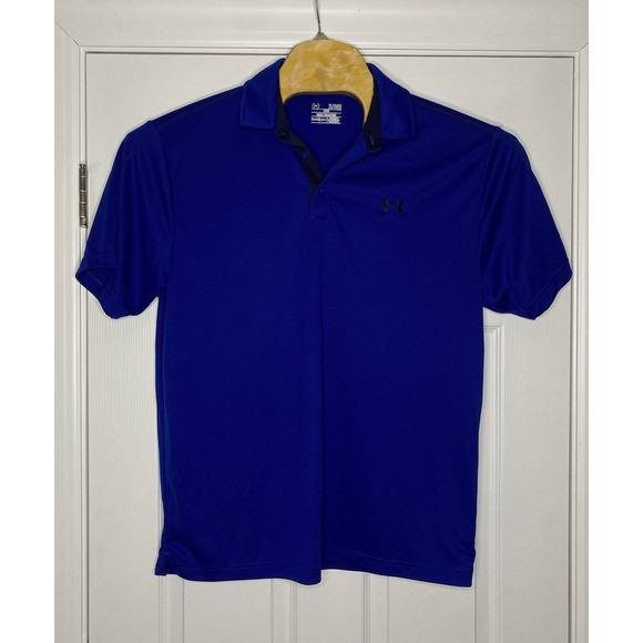 Under‎ Armour Mens Heat Gear Loose Short Sleeve Polo Blue XL - Picture 1 of 5